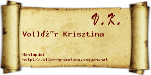 Vollár Krisztina névjegykártya