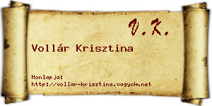 Vollár Krisztina névjegykártya